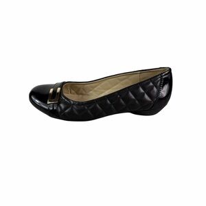 NATURALIZER HAUTE Quilted Black Faux Leather Ballet Flats